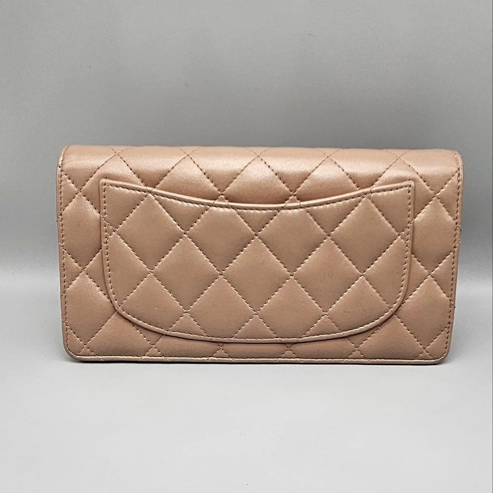 🖤CANEL Tan Quilted Leather Wallet/Clutch🖤 - Picture 5 of 17